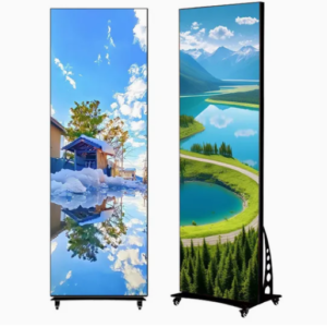 LED poster display screen, wall-mounted indoor digital signage screen for shopping malls/restaurants, high-brightness advertising display screen